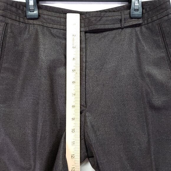 Marlowe Wool Dress Pants Womesn 8 Wide Leg Brown Designer Made In Italy - Picture 5 of 14